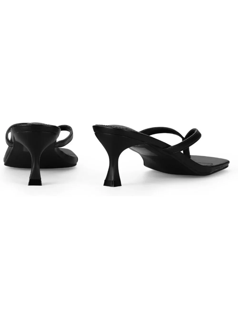 Chic Women's Open Toe Kitten Heel Thong Sandals - 2.5